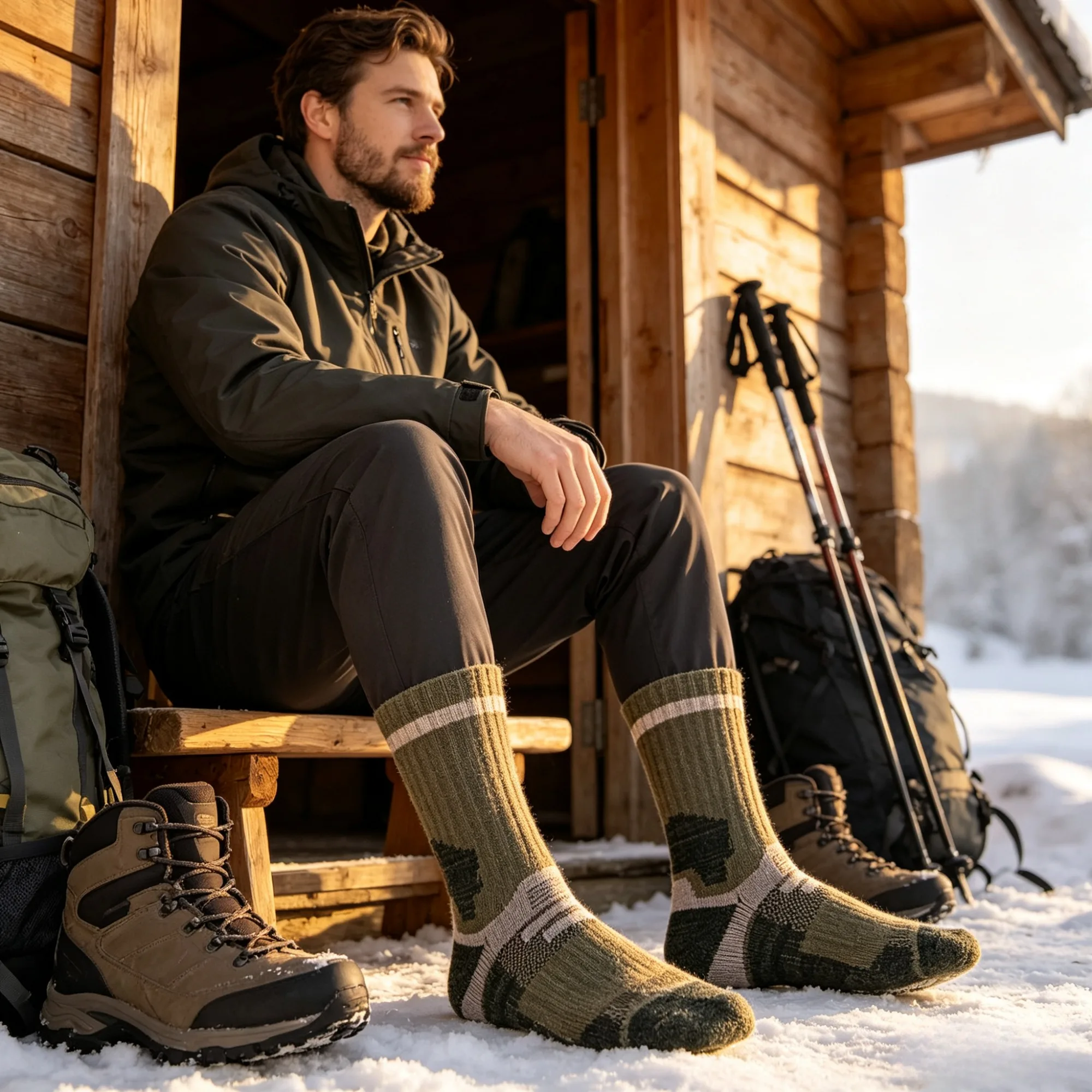 1/2 쌍 남성용 메리노 울 양말 겨울 두꺼운 열 보온 - Wool Hiking Sock 리뷰 및 가격