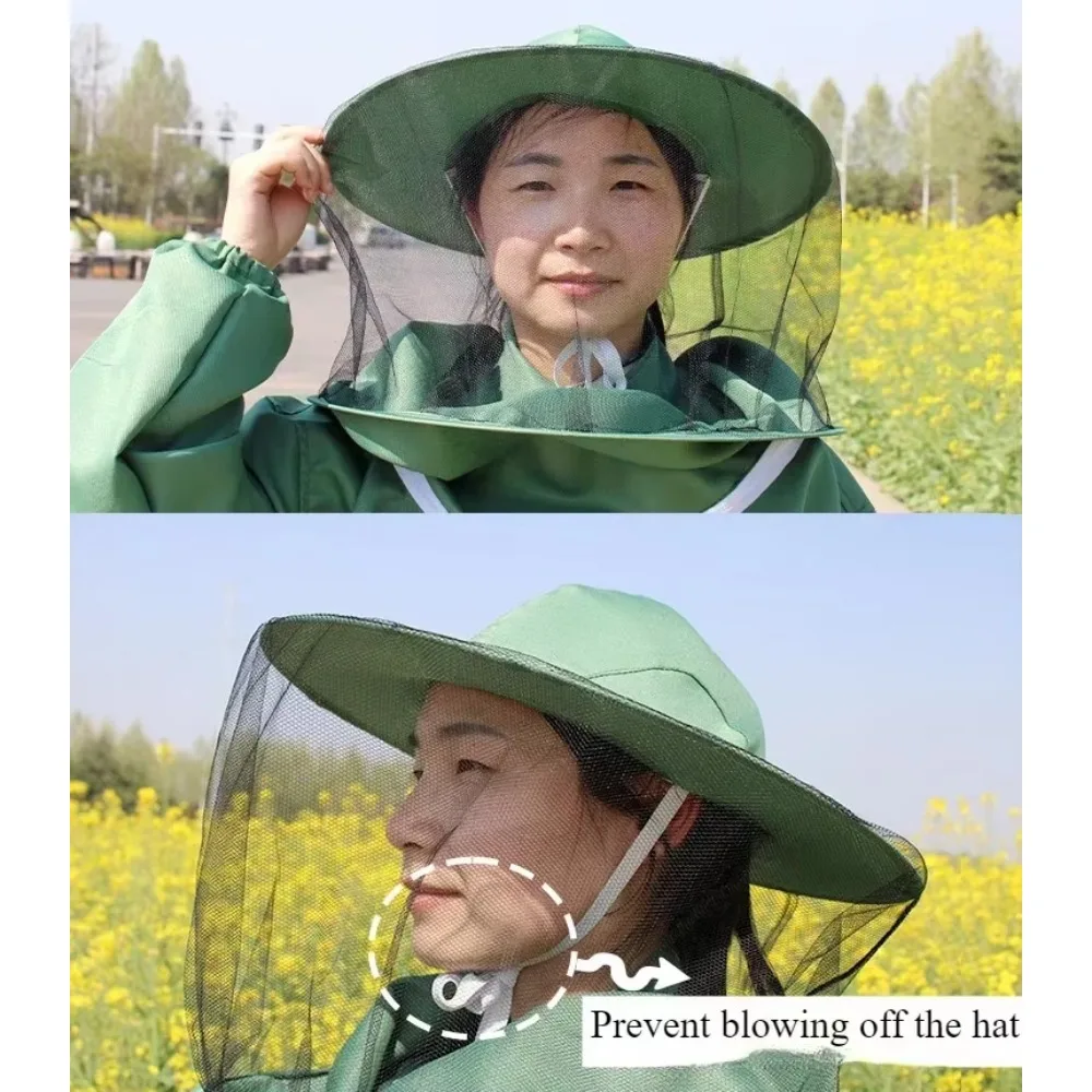 Beekeeper Suit Safety Protective Jacket with Hat for Anti Bee Fishing Breathable Veil Beekeeping Tools Bee-Proof Clothing 1 Set