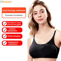 Electric Breast Massager Bra Heating Hot Compress Smart Vibration Stimulator Enhancer Chest Shaping Relaxing Breast Health Care