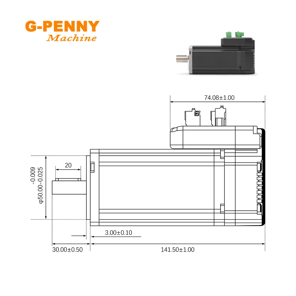 G-Penny 400W JMC 3000rpm الإصدار-6 محرك سيرفو مع سائق 1.27N.m محرك سيرفو صغير وسائق