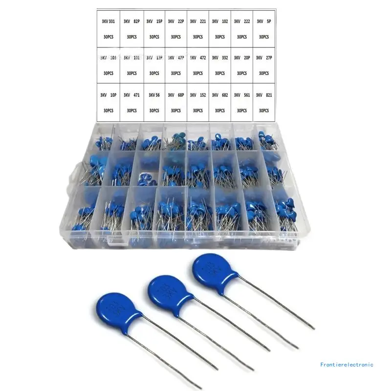 720Pcs/Lot 3000V Ceramic Capacitors 24 Value Assortment DIY Best Corrosion Resistancy 3KV DropShipping