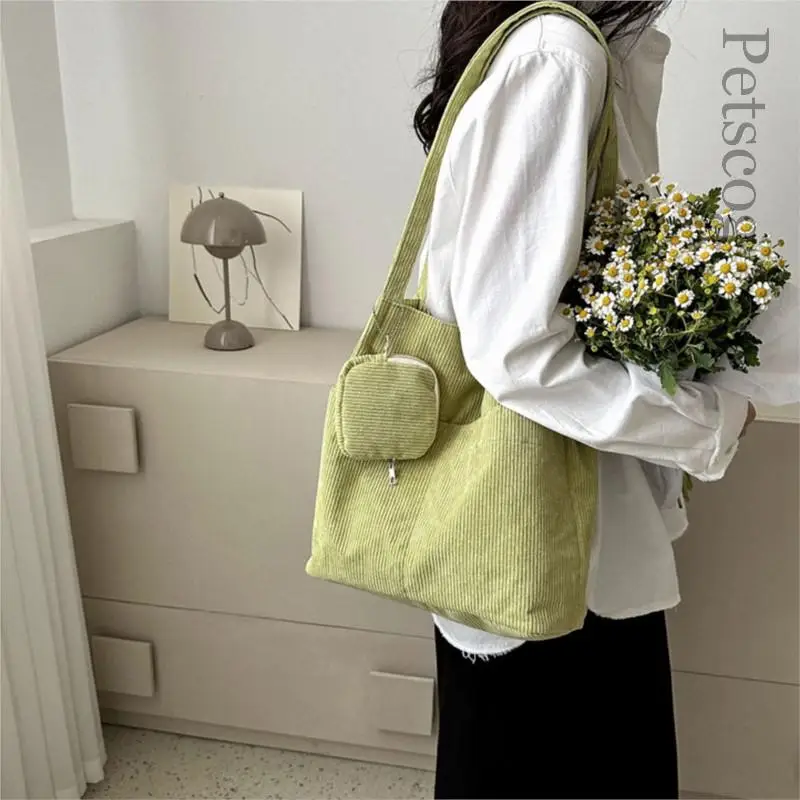 Shoulder Bags For Women Nylon Large Capacity Soft Travel Tote Bag Fashion Casual Ladies Crossbody Bag Green