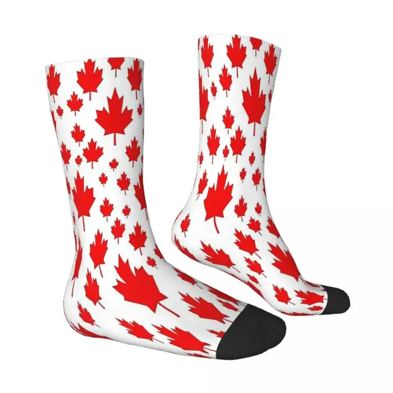 Y2K Canada Maple Leaf Emblem National Flag Socks Male Mens Women Winter Stockings Printed