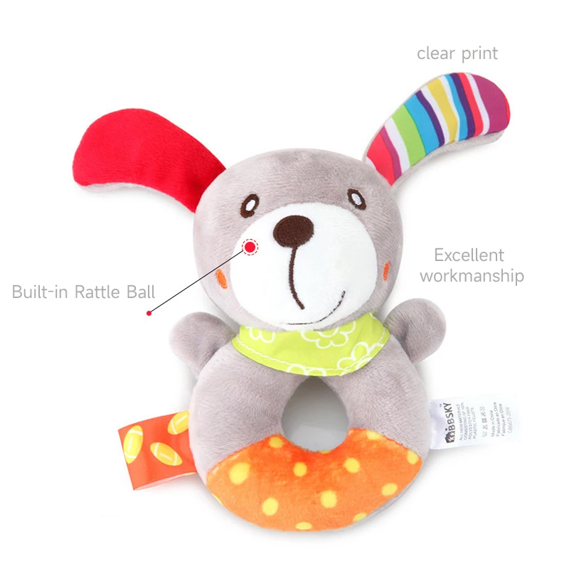 Newborn Plush Soft Rattles Toys Exercise Baby Gripping Ability Toys Cartoon Chroma zoon Toy Soothe Baby Cry And Scream Toy Gifts