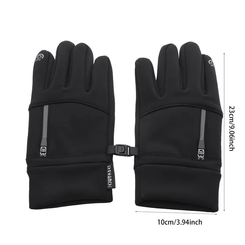 1 Paar Winterhandschoenen Heren Touchscreen Antislip Unisex Waterdicht Winddicht Warm Fietsen Koude Handschoenen Mode Rits Sporthandschoen