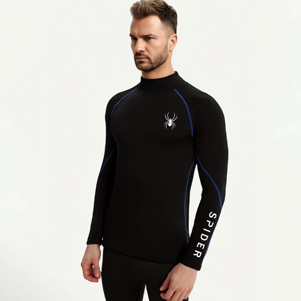 Men's Running Shirt Undershirt Long Sleeve Skinny T-shirt Gym Fitness Sport Tops Tee Elastic Athletic Tight Compression Shirts image 5