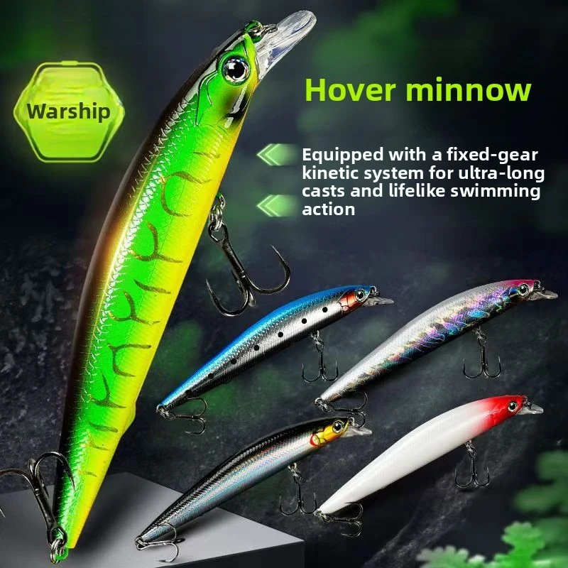 Señuelo Minnow de Largo Alcance con Acción Twitch Stop Dead Stick, Cebo Duro de Cuerpo Largo para Pesca de Agua Dulce de Lubina, Tilapia y Perca