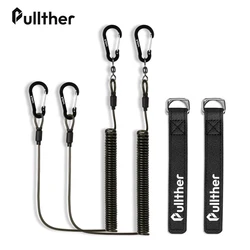 Pullther Tie Belt Wrap Straps for Fishing Tools Rods Strap 2M Elasticity Lanyard Anti Lost Wire Spring Rope With Metal Buckle