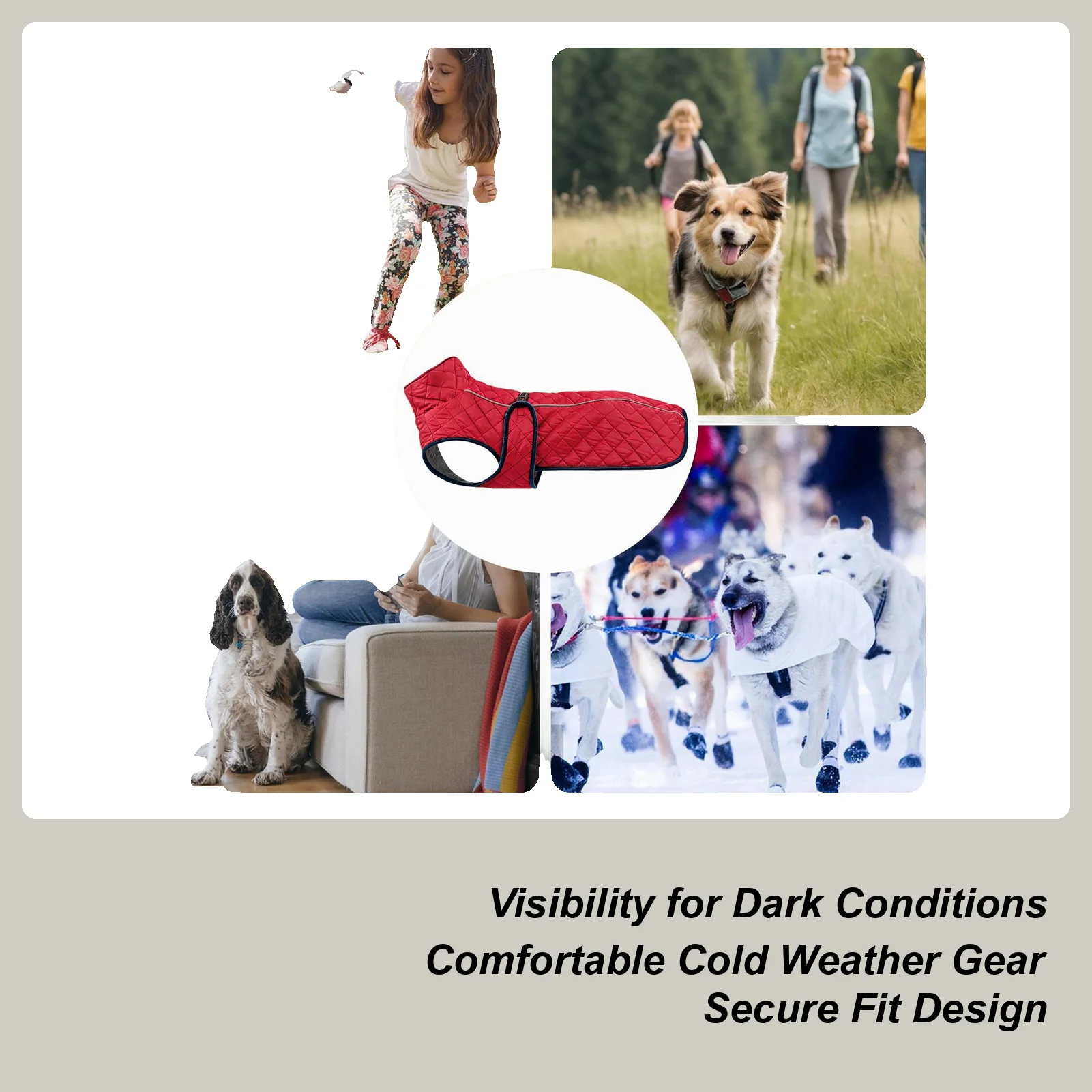 

Dog Jacket Warm Reflective Vest Clothes Doggy Snow Jacket Pet Coats For Walking Daily Hiking Skiing Outdoor Picnic Park Visits