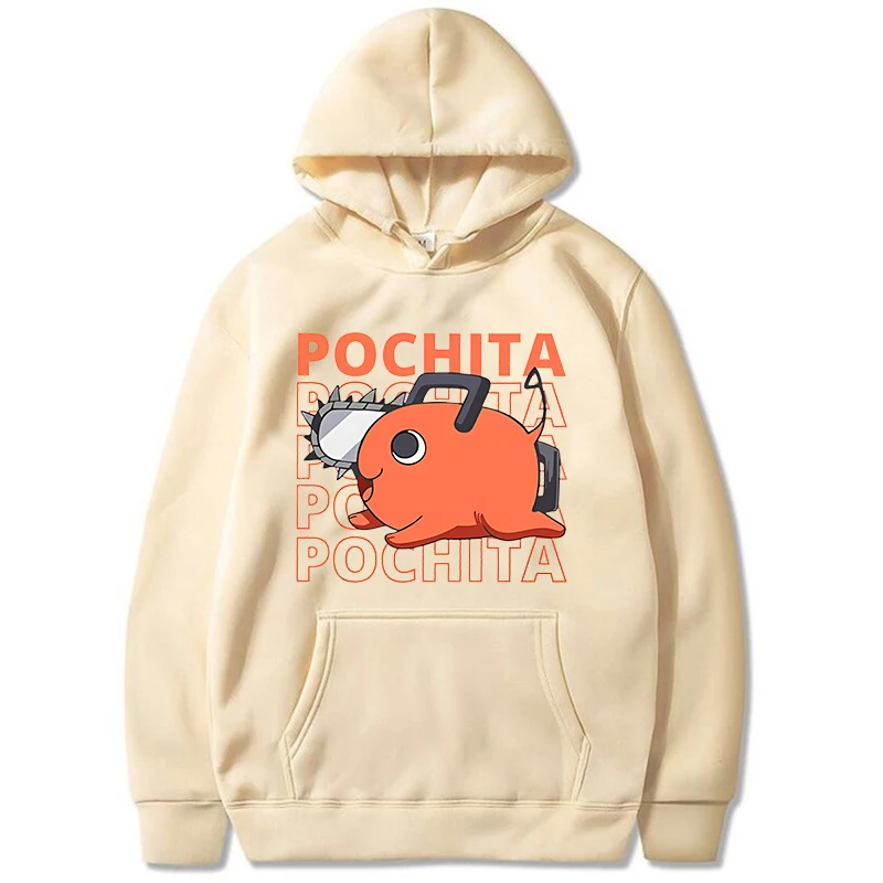 Nieuwe Anime Hoodies Grappige Pochita Grafische Afdrukken Sweatshirt Herfst WinterCasual Lange Mouw Losse Tops