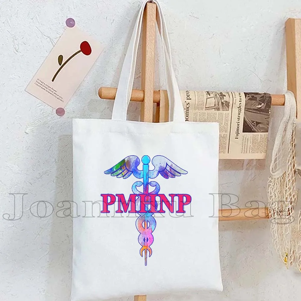 Funny Nursing School Student Caduceus Ambulance Nurse Birthdays Gifts Cute Stethoscope Tote Bag Cartoon Coffee Cotton Handbag