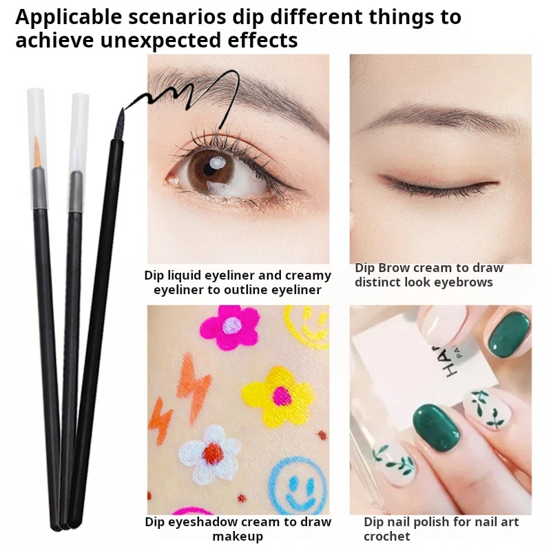 Pennello per eyeliner usa e getta all'ingrosso Testa in fibra sintetica Matita per labbra Bacchetta Applicatore Mini Pennello per trucco sottile 100 pezzi