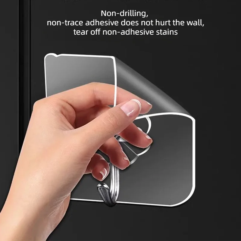 1-50 قطعة هوك أكريليك مطور بدون حفر 180 درجة تدوير الشماعات ذاتية اللصق السنانير سميكة الثقيلة السنانير مقاوم للماء #3