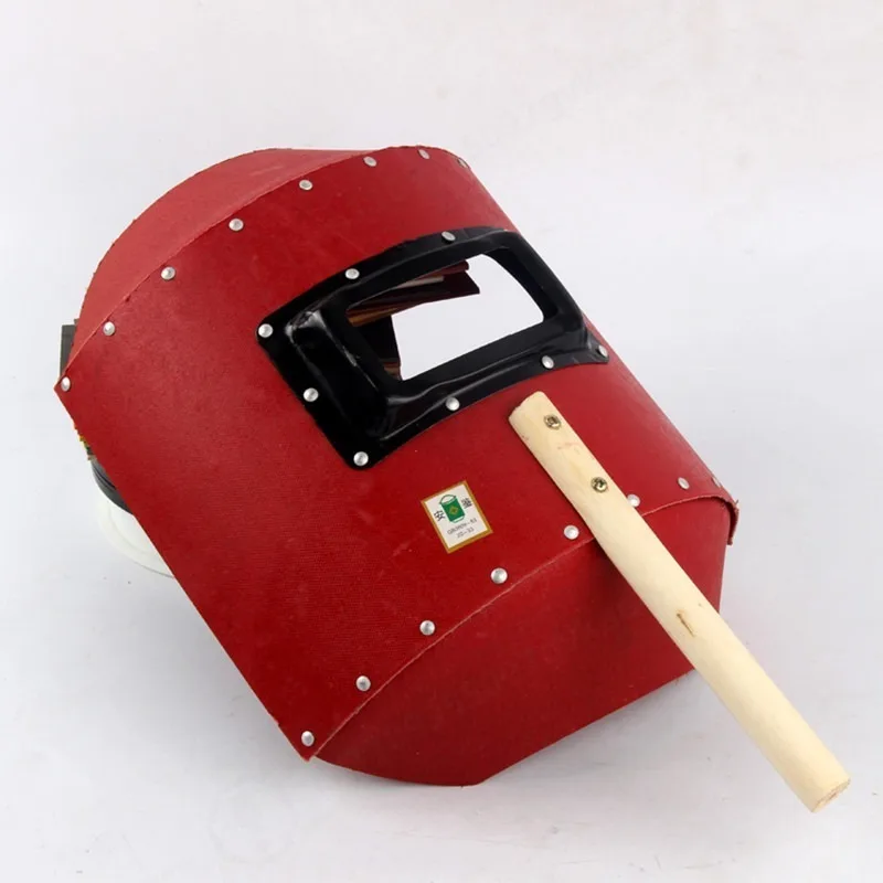 Handheld Welding Hand Shield Red Vulcanized Fiber - Passive Face Mask for Arc MIG TIG Welder Protection