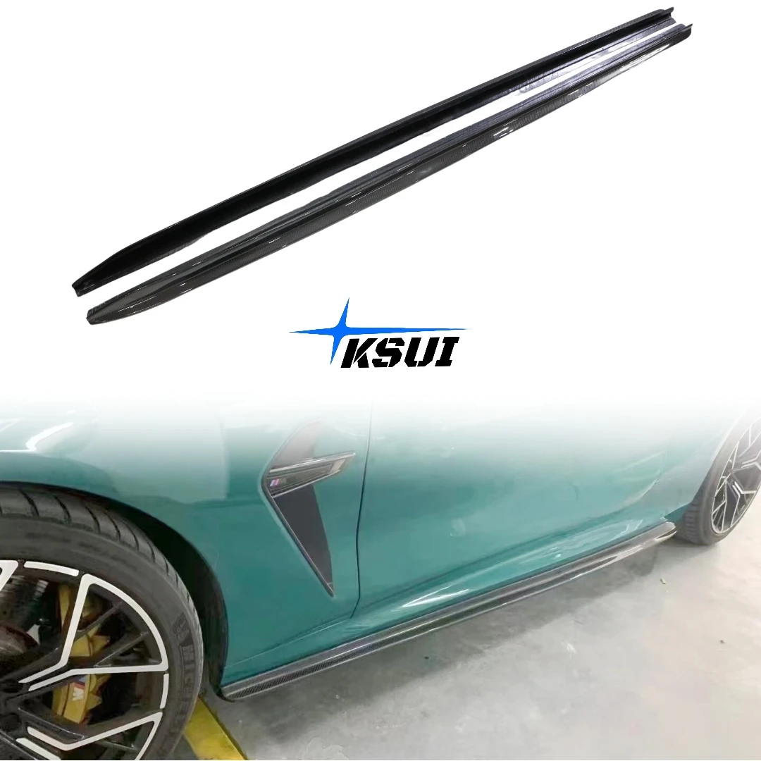 M8 F91 F92  F93 V Style Carbon Fiber Side Skirt Side for BMW M8 F91 F92 F93 Side Lip Body Kit Auto Parts