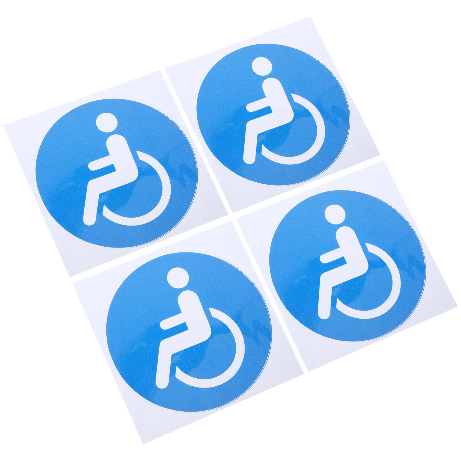 Adesivos para cadeiras de rodas com deficiência, 4 unidades, durável, à prova de intempéries, autoadesivo para janela de carro, caminhão, decalques de sinal deficiente