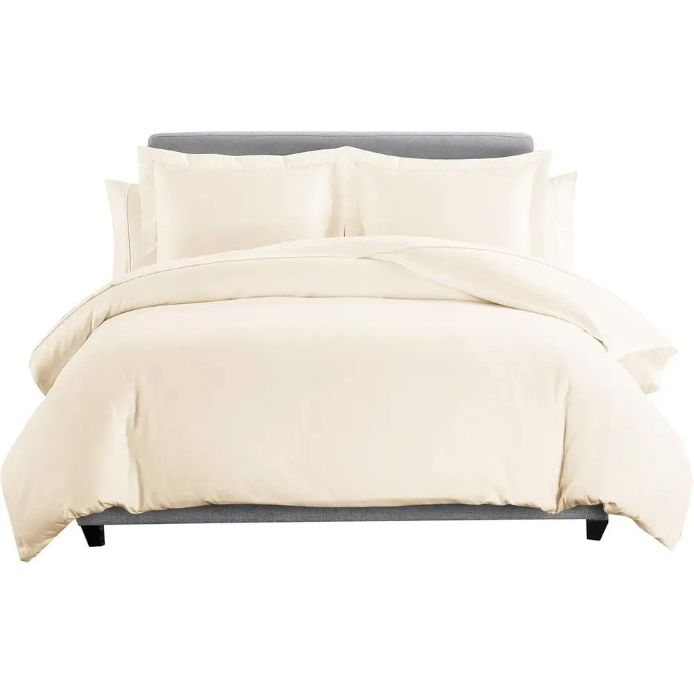 

King Size 100% Cotton Bedding Set with 600TC Sheets, Duvet Cover, and All-Season Goose Down Comforter