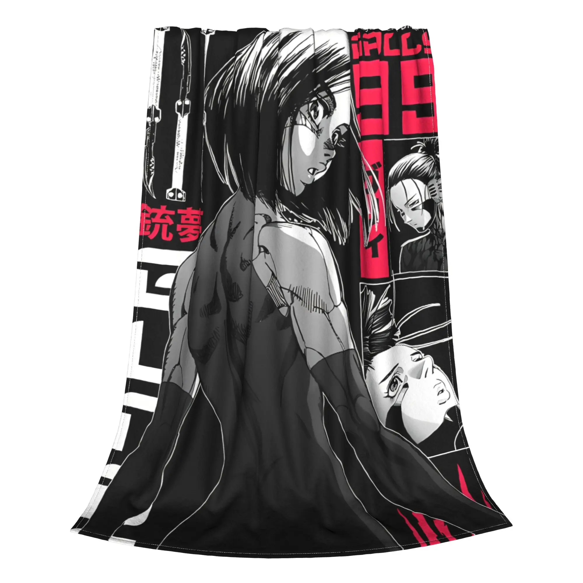 1PC Home Cute Room Decor Dark Manga  Blanket Throw Blanket Battle Angel Alita Novelty Warm Blanket All Season