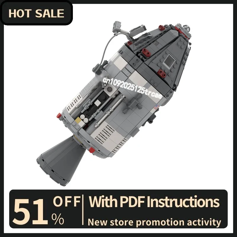 

New 913Pcs Space Station Series View Apollo Csm J-Mission Model Building Custom Puzzles Diy Creative Ideas Toys Birthday Gifts