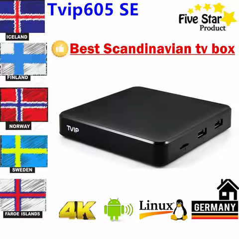Aamzing arrival tvip605 SE Nordic One Smart tv box Android &amp; Linux OS 5G Dual WiFi 4K Scandinavian Sweden Set Top Box IP TV box