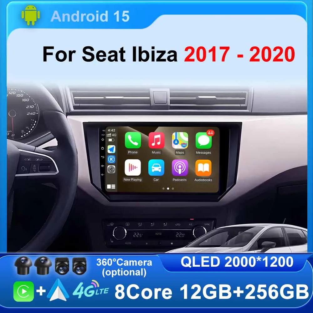 

Carplay Android Car Radio for Seat Ibiza Arona 2017 2018 2019 2020 Auto Car Multimedia Player Voice Control GPS Navigation RDS