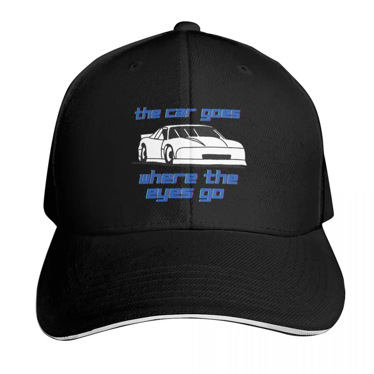 el arte de conducir en lluvia: el coche sigue la dirección de la mirada. Gorra de béisbol para hombre y mujer, ideal para uso casual, deportes de verano y protección solar.