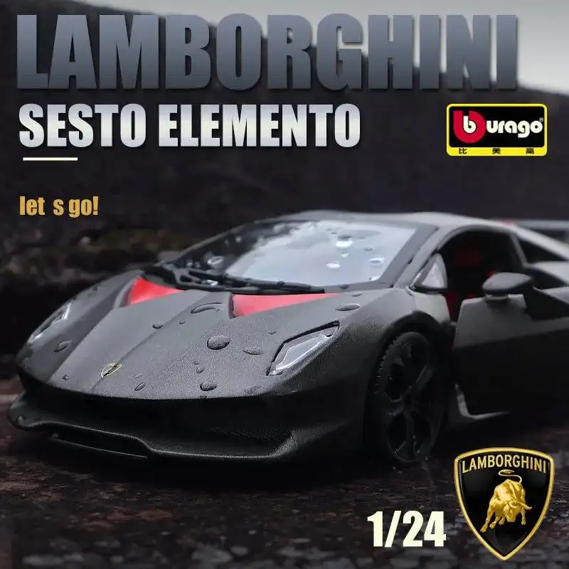 

Bburago 1:24 Lamborghini Sesto Elemento Diecast Racing Car Grey Static Simulation Alloy Model Car B537