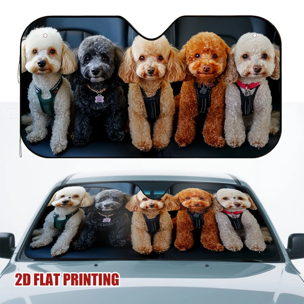 

1 шт. Автомобильный солнцезащитный козырек Poodle Pals — милый дизайн Poodle, быстрый солнцезащитный крем и уменьшение тепла, подходит для всех транспортных средств, уменьшает блики и защита