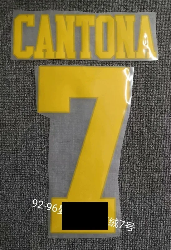 Velvet material Retro 92-96 #7 Cantona Name and number Hot stamping Patch Badges