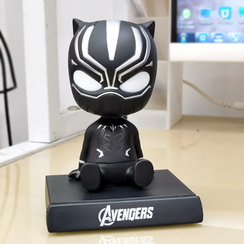 11cm Hot Toys Marvel The Avengers Star Wars Car Shaking Head Doll Auto Interior Kawaii Tabletop Ornament Bobble Head Child Gift