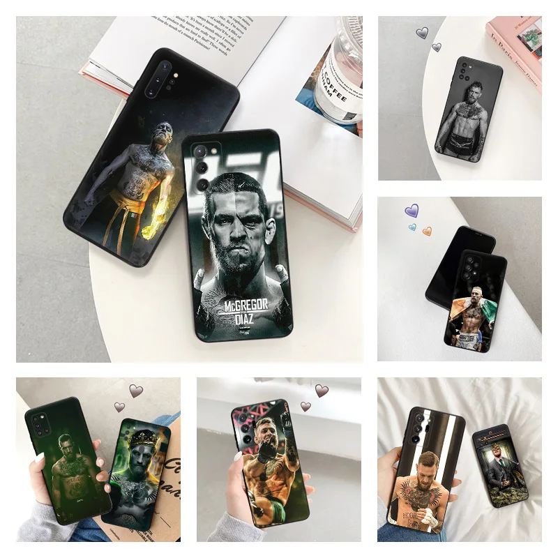 Matte Phone Case For Samsung Galaxy S24 S23 FE S22 S21 S20 Ultra S10 Plus Note 20 10 Conor Mcgregor Black Soft Cover