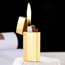 Zinc Alloy Lighter Case For Bic J5 Mini Lighter Vintage Lighter Holder Creative Flip Cover Protective Shell