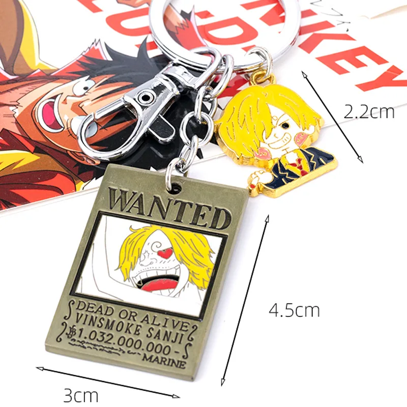 أنيمي قطعة واحدة سلاسل المفاتيح لوفي زورو نامي سانجي نيكو روبن الشكل المعادن Keyrings المعلقات اكسسوارات حلية هدايا الأطفال #4