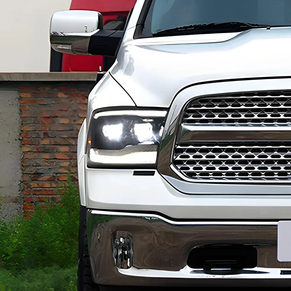 

Для Dodge Ram 2009-2018: Комплект фар с улучшенными светодиодными проекторами, двойными линзами, высококачественные, Plug and Play, автомобильные аксессуары
