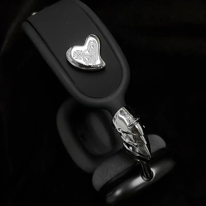 Airpods Max กรณี y2k Custom Silver Love หูฟังตกแต่ง AirpodsMax กรณีสิ่งที่แนบมาหูฟัง Hand Beam อุปกรณ์เสริม