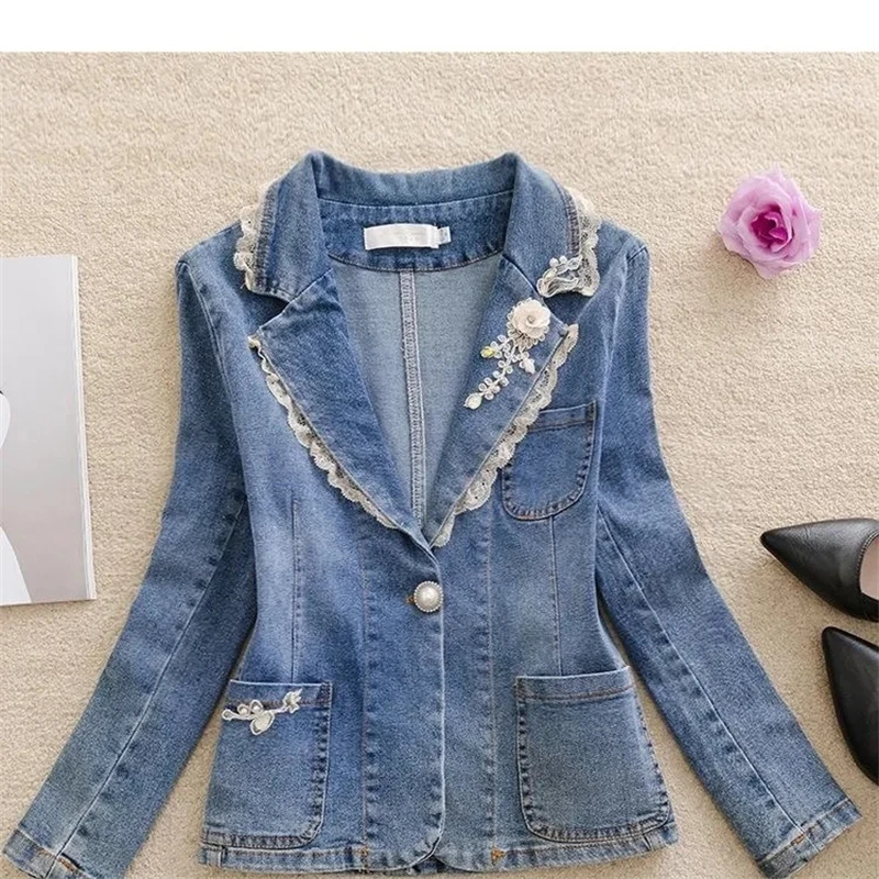 2024 Spring Autumn Women’s Denim Jacket Long Sleeve Overcoat Loose Denim Coat Button Outwear Streetwear Jeans Jackets