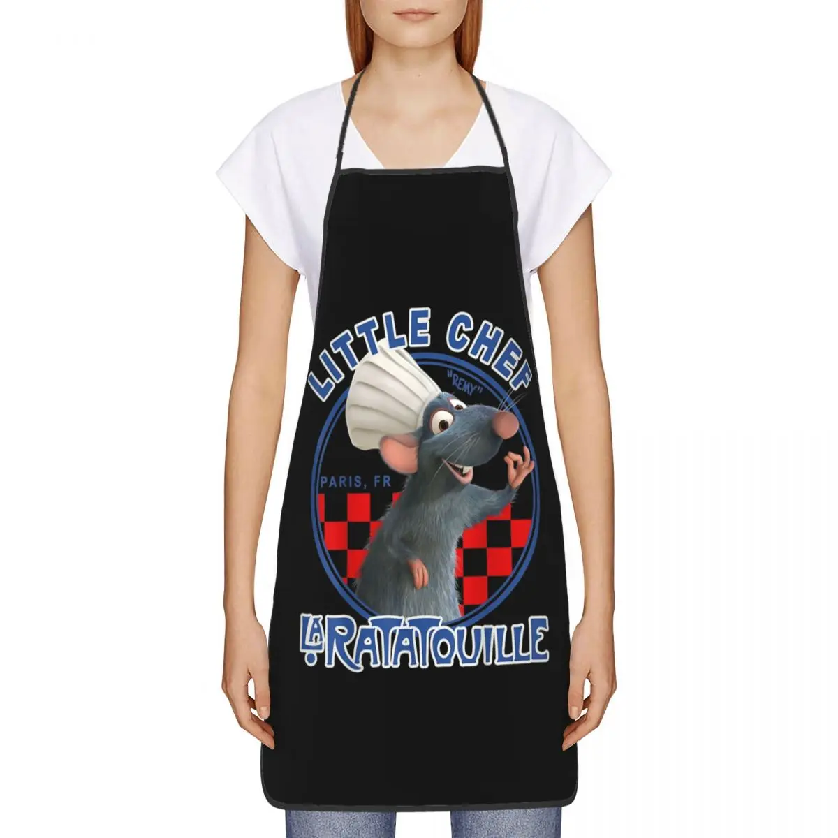 Little Chef Ratatouille Remy Apron for Women Men Unisex Bib Animated Film Kitchen Cooking Tablier Cuisine Chef Baking