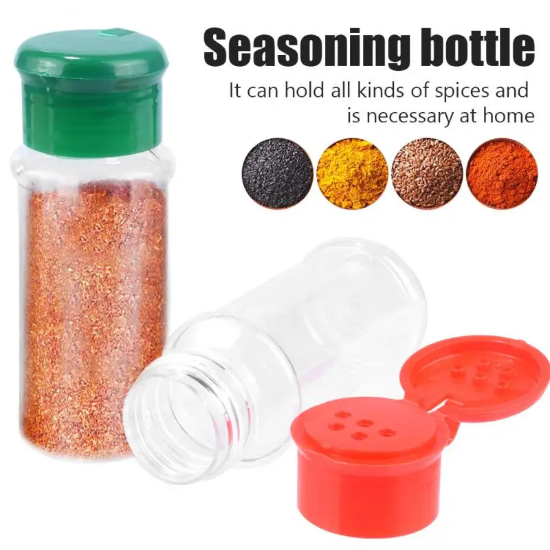 Spice Cans Abs Plastic Colorful Portable Fashion Barbecue Spice Tool Kitchen Gadgets Castor White 100ml Spice Storage Bottles