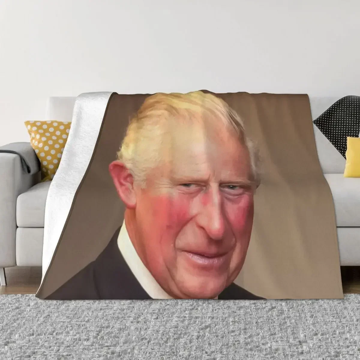 

König Charles Porträt werfen Decke Plaid auf dem Sofa Anime Picknick Plüsch flauschige Decken