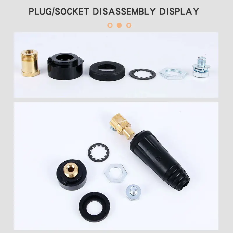 DKJ10-25 35-50 50-70 70-95 TIG Welding Machine Quick Fitting Female Male Cable Connector Clamp Socket Plug Adaptor For Dinse 4P gallery 5