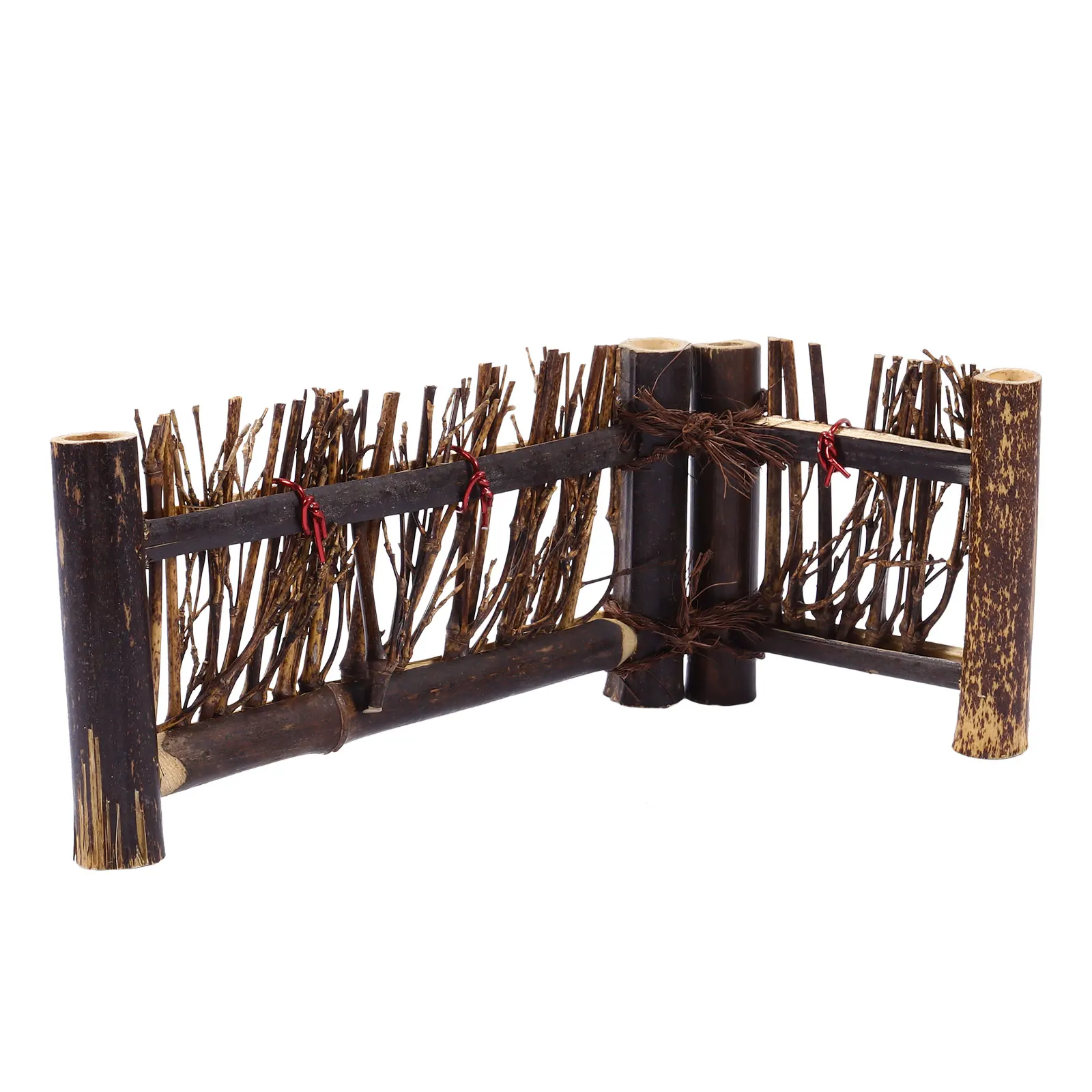

Wooden Fence Decor Mini Small Screen Bonsai nament Micro Bamboo Fence Realistic Modeling Eco Friendly Durable Tea Ceremony Home