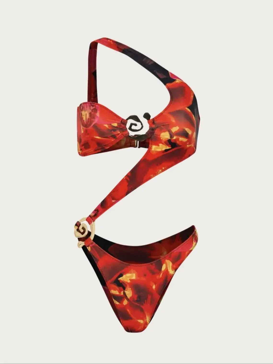 2024 دوامة الرسن قطعة واحدة قطعة واحدة ملابس السباحة مثير طباعة طقم سباحة حريمي الشاطئ عارية الذراعين Monokini ملابس السباحة الإناث