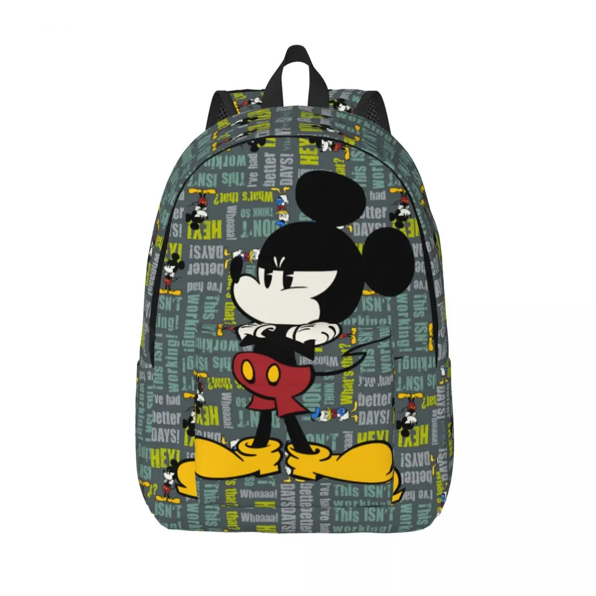 

Upset Mickey Mouse Backpack for Men Women Cool High School Hiking Travel Daypack Dinesy Laptop Computer Shoulder Bag Outdoor