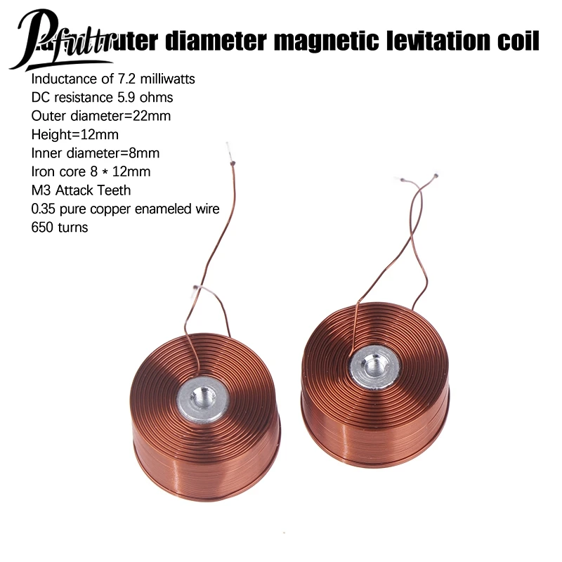 1Pcs 22*12mm Copper Magnetic Levitation Coil DIY Coil High Quality Coil Electromagnetic Induction Experiment Coil