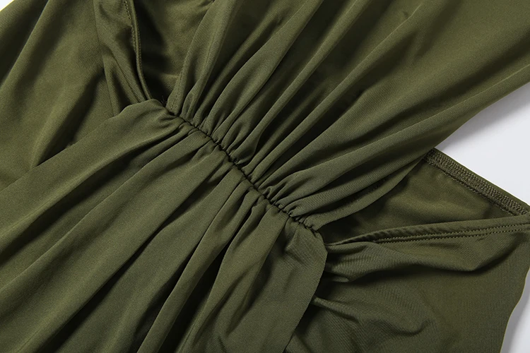 Kliou Seitlich Ausgeschnittenes Kleid Damen Bandage Neckholder Rückenfreies Ärmelloses Kleid mit Unregelmäßigen Hohentrennungen Elegantes Langes Bodycon-Kleid für den Urlaub – Detail 9