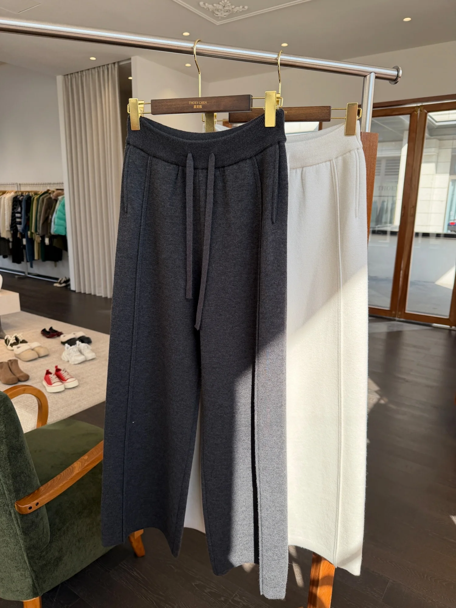 

Женские повседневные шерстяные брюки с высокой талией, широкими прямыми штанинами, осенне-зимние, новые, удобные, модные, из флиса