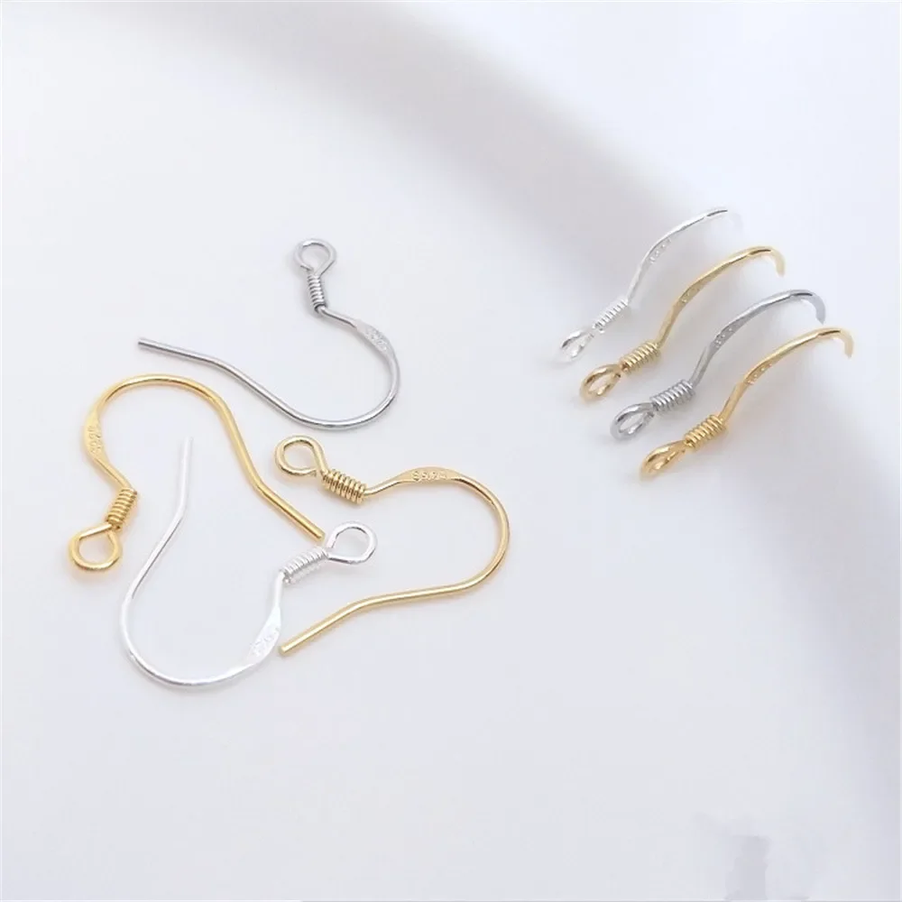 S925 Full-body sterling silver earhook plated 18K gold platinum 14K gold color earring accessories DIY handmade materials