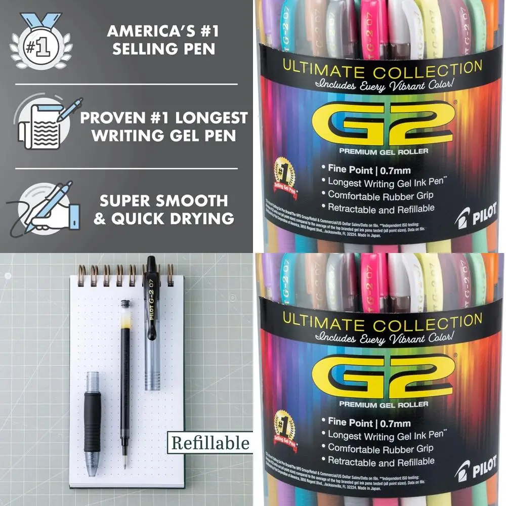 

Гелевые ручки Fine Point 0,7 мм G2 Premium, разные цвета, ванна с 36 шт.