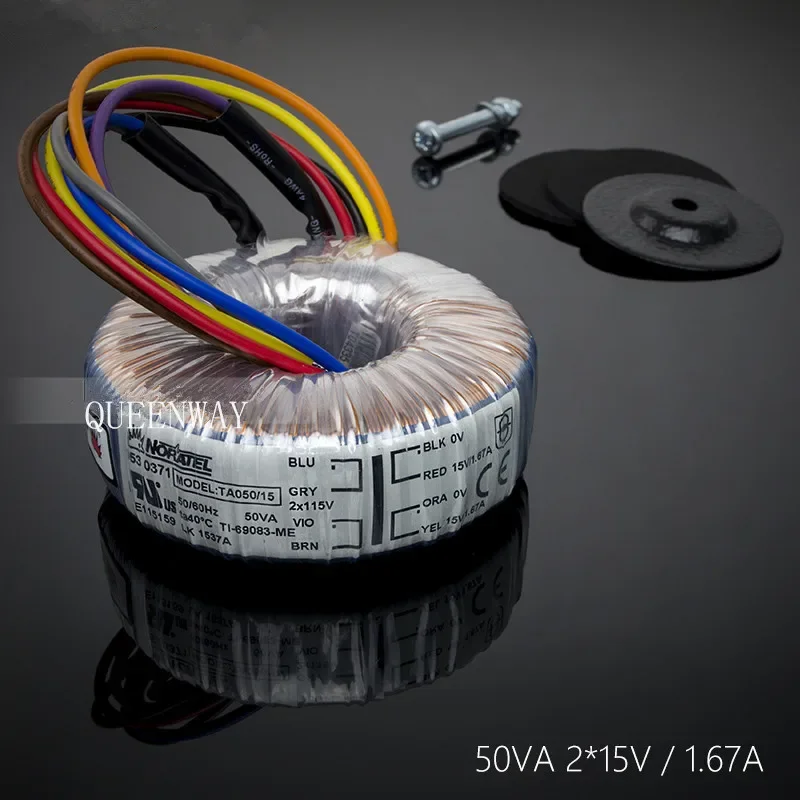 T-007 20VA 2* 15V 1.67A 20W New Noratel Toroidal Transforme Primary Rated Voltage 0V-115V*2 50/60hz