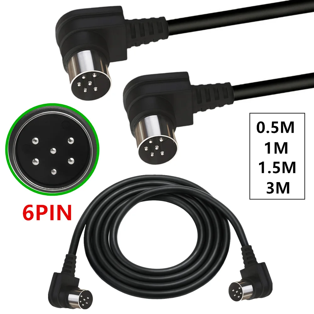 Double Bend DIN6 6-Pin Male/female Computer Peripheral Programmer Digital Device Audio Data Signal Connection
